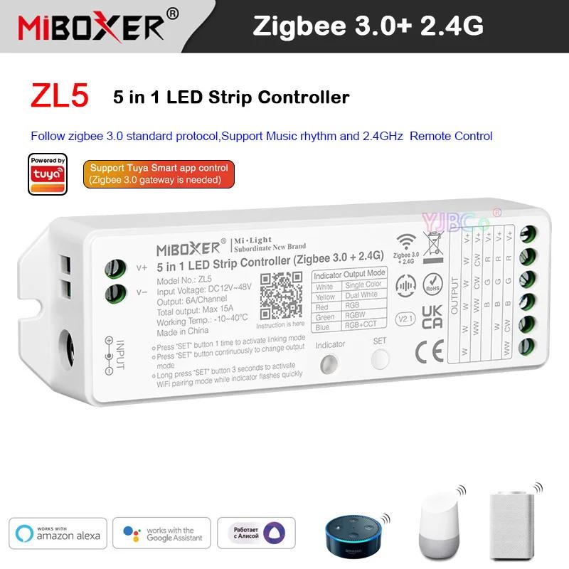 Miboxer LED Ʈ  Ʈѷ, 2.4G RF, Zigbee 3.0 , ZL5, 12V, 24V, ܻ,  ȭƮ, RGB, RGBW, RGBCCT, 5  1